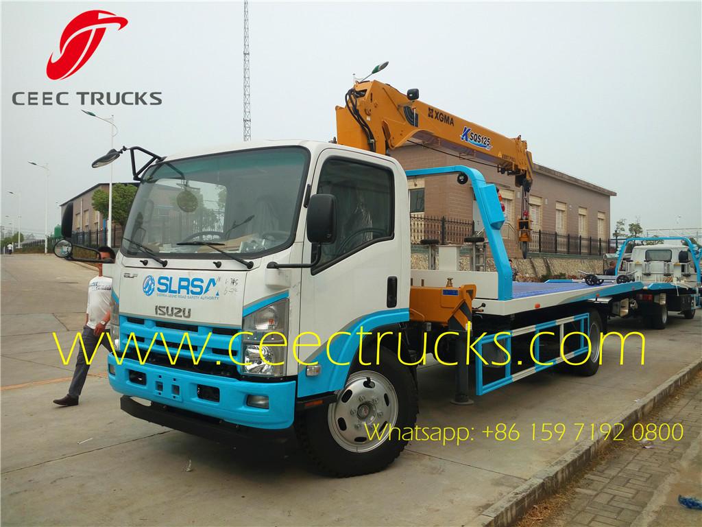 ISUZU 5T road wrecker truck mounted crane