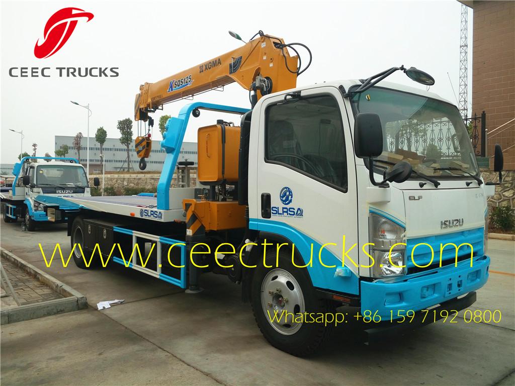 ISUZU 5T road wrecker truck mounted crane