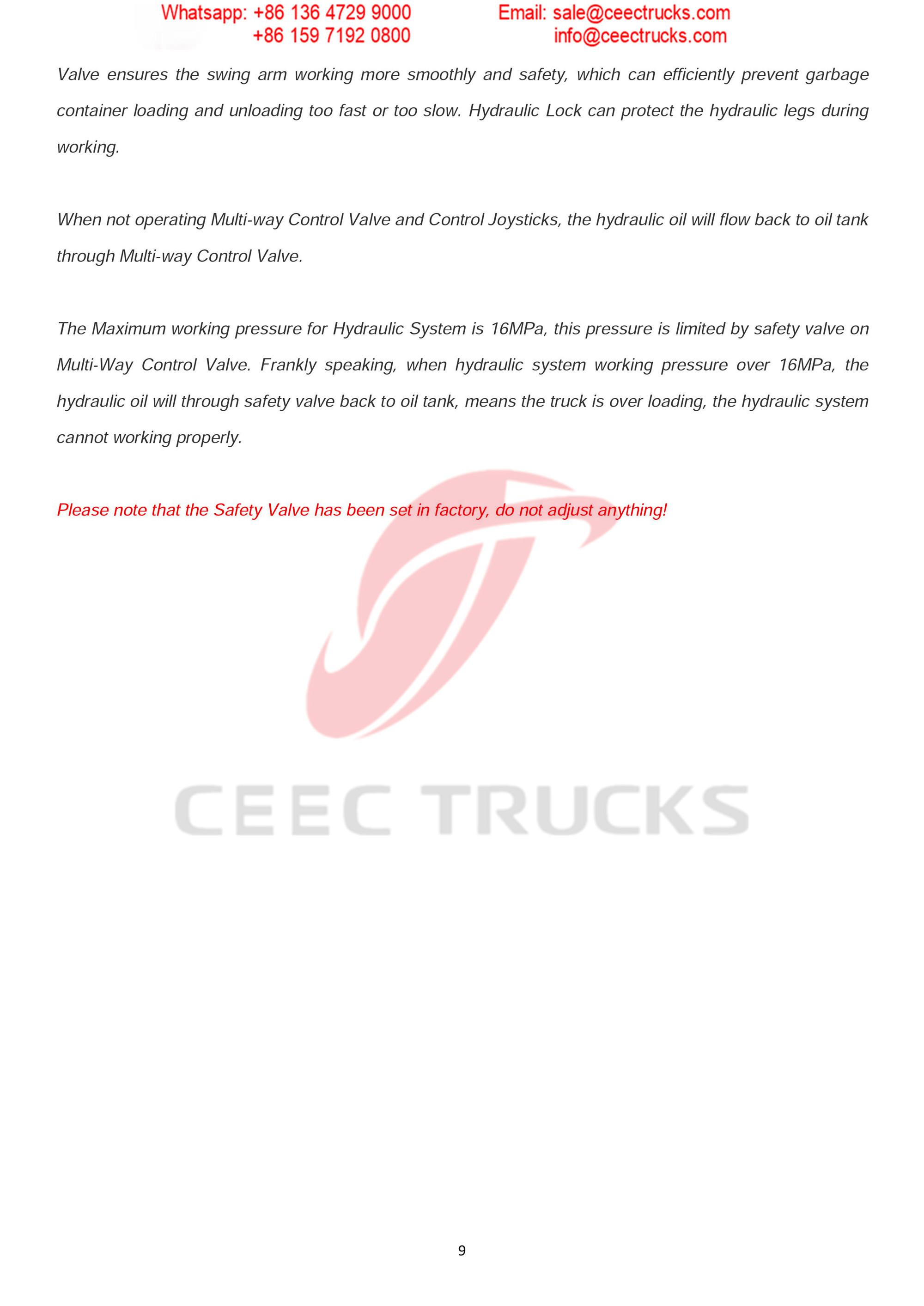 ISUZU 6CBM skip refuse truck Operation Manual ISUZU 6CBM skip refuse truck Operation Manual