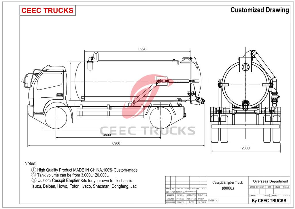 CEEC cesspit emptier technical drawing