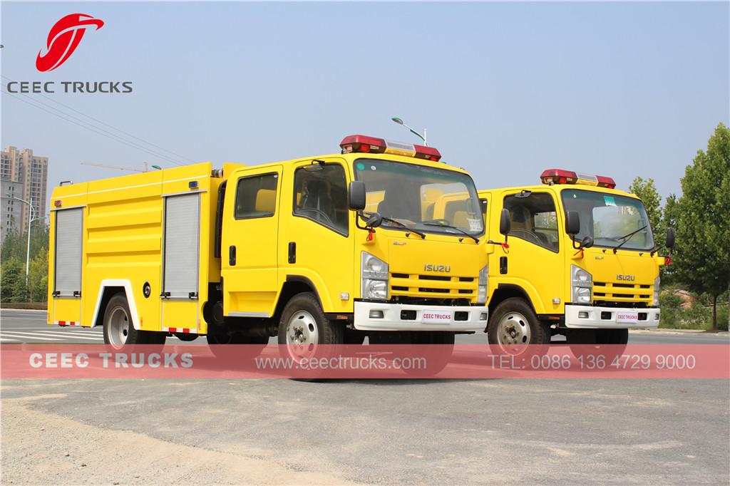 Dubai customer buy 2 units ISUZU firefighting trucks low price sale