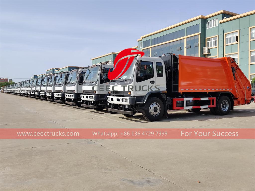 ISUZU FVR 10 cubic meter garbage compactor trucks export Dubai