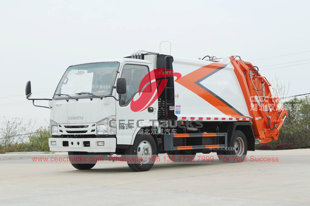 Factory supplies ISUZU 100P 98HP 6CBM rear loader garbage trucks