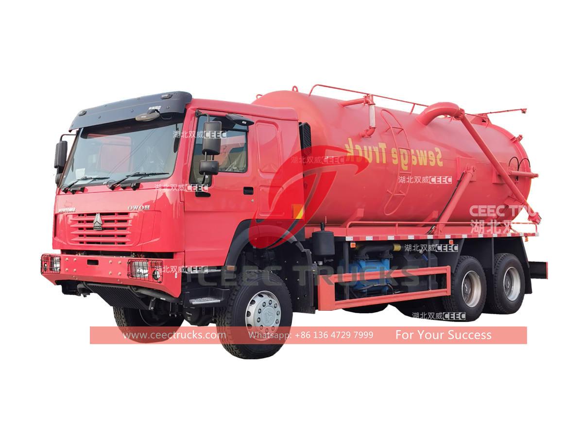 Custom-made HOWO 6Ã—6 sewage suction truck for sale