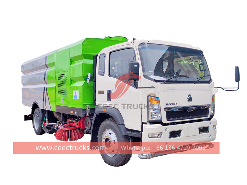 Howo RHD 10cbm street road sweeping truck