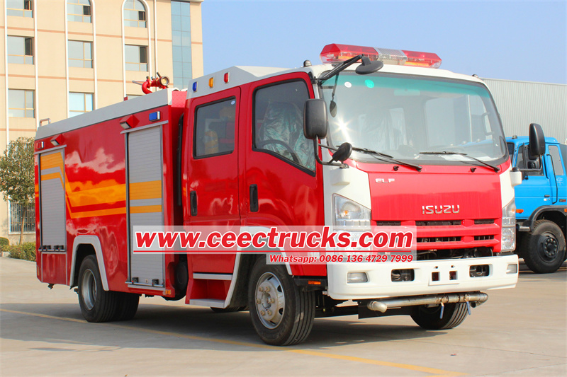  ISUZU NPR dry powder nitrogen fire truck