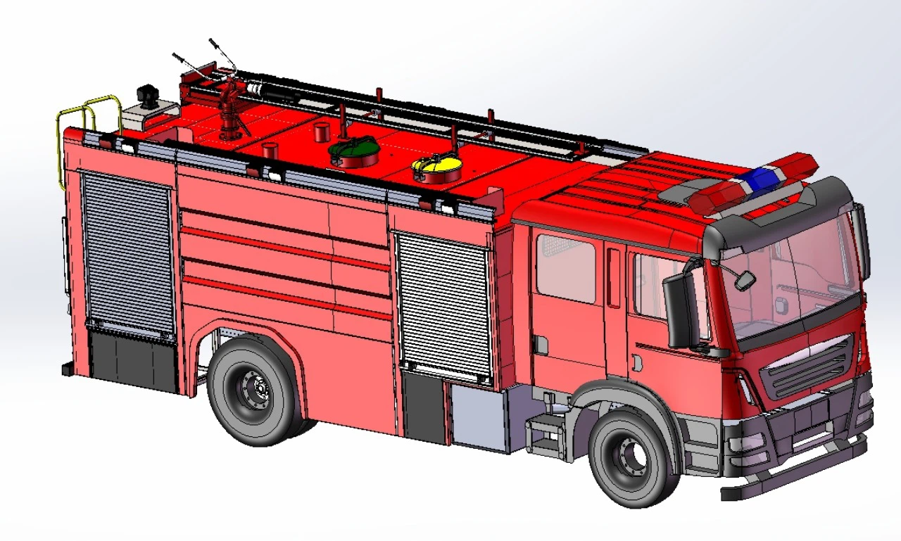 HOWO pumper fire truck drawing