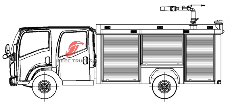 Isuzu NPR fire fighting truck