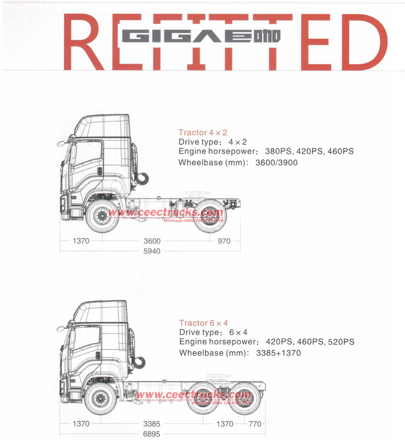 Isuzu fuel type tractor truck drawing