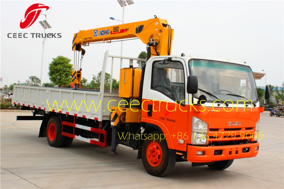 myanmar export ISUZU 5 T boom crane mounted truck