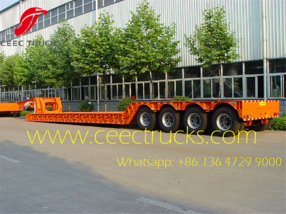 Cheap price 4 axle low bed semi trailer 100 ton 120 tons low bed truck trailer for sale