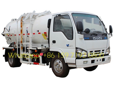 4*2 ISUZU kitchen garbage container truck 4-5 CBM sale