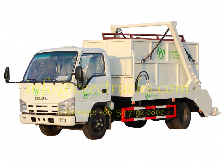 ISUZU 6CBM swing arm garbage truck export Asia country