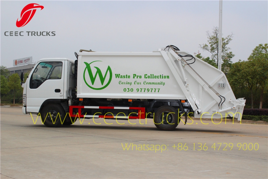 Asia country buy ISUZU 6cbm compressed refuse truck bottom price