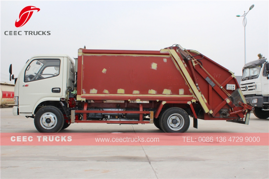 TOP design Dongfeng 5CBM garbage compactor vehicle