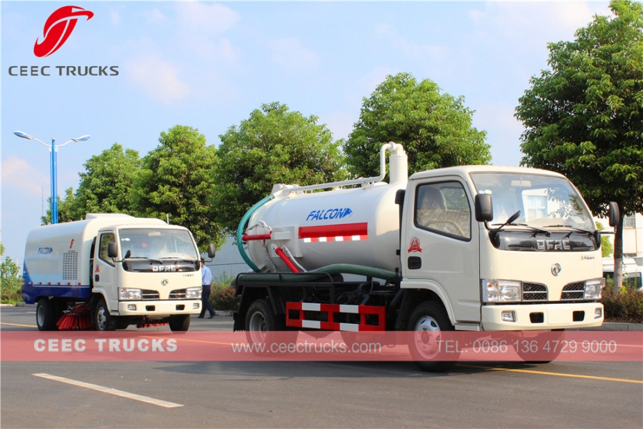 Low price Dongfeng 4,000L vacuum sewage suction truck