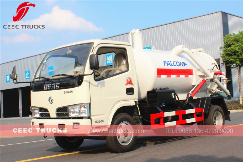 Low price Dongfeng 4,000L vacuum sewage suction truck