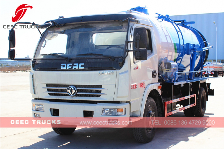 Dongfeng 6,000L sewage suction tanker vehicle