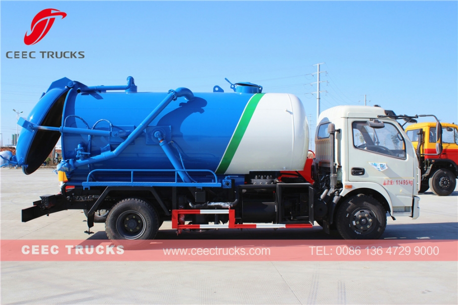 Dongfeng 6,000L sewage suction tanker vehicle