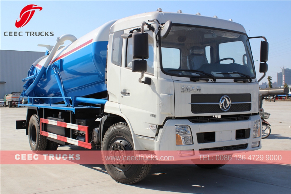 Camión de alcantarillado por vacío Dongfeng 10,000L