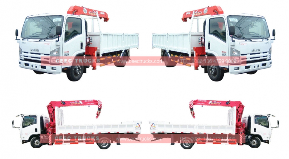 ISUZU 5 Tons crane truck with UNIC boom crane