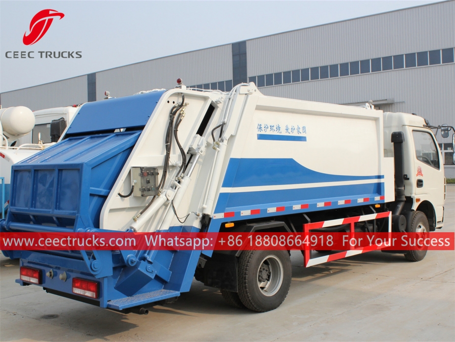 Compactador de cargador trasero 7CBM Dongfeng