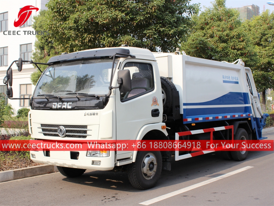 Compactador de cargador trasero 7CBM Dongfeng