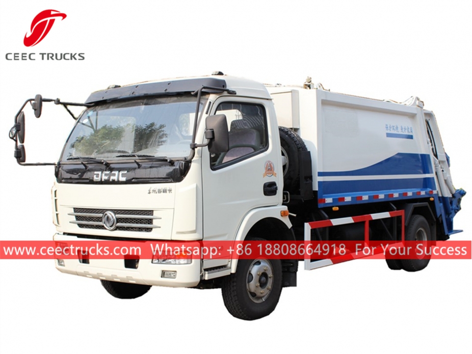 Compactador de cargador trasero 7CBM Dongfeng