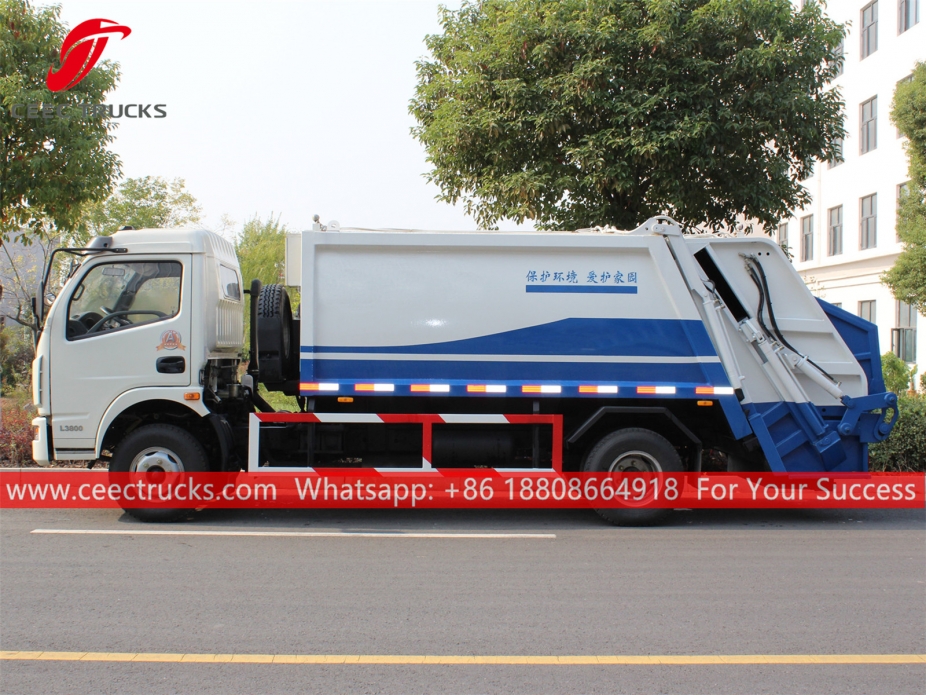 Compactador de cargador trasero 7CBM Dongfeng