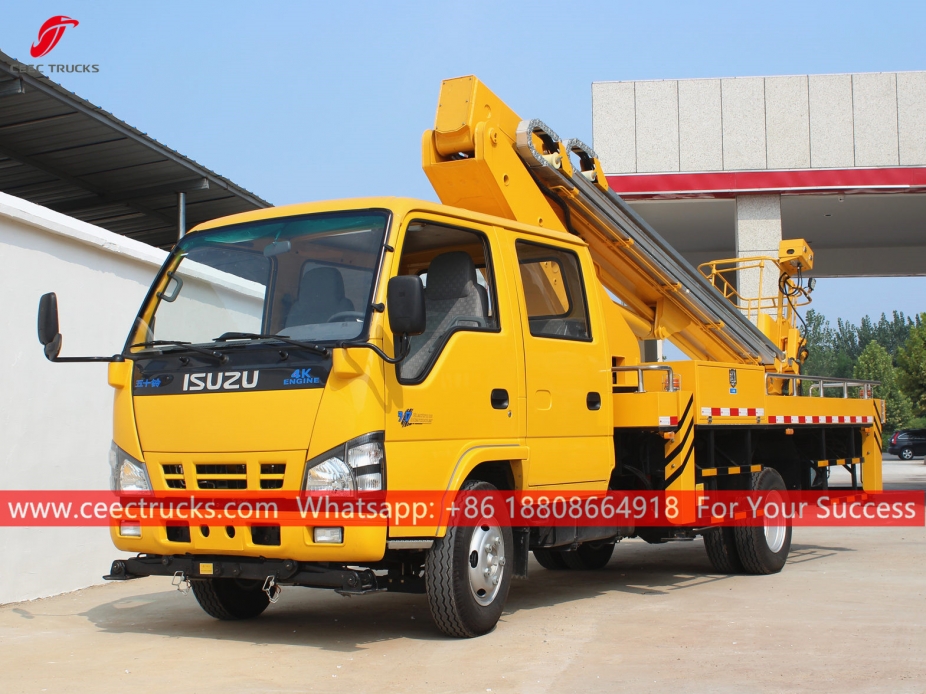 Camión con pluma telescópica ISUZU de 20 m