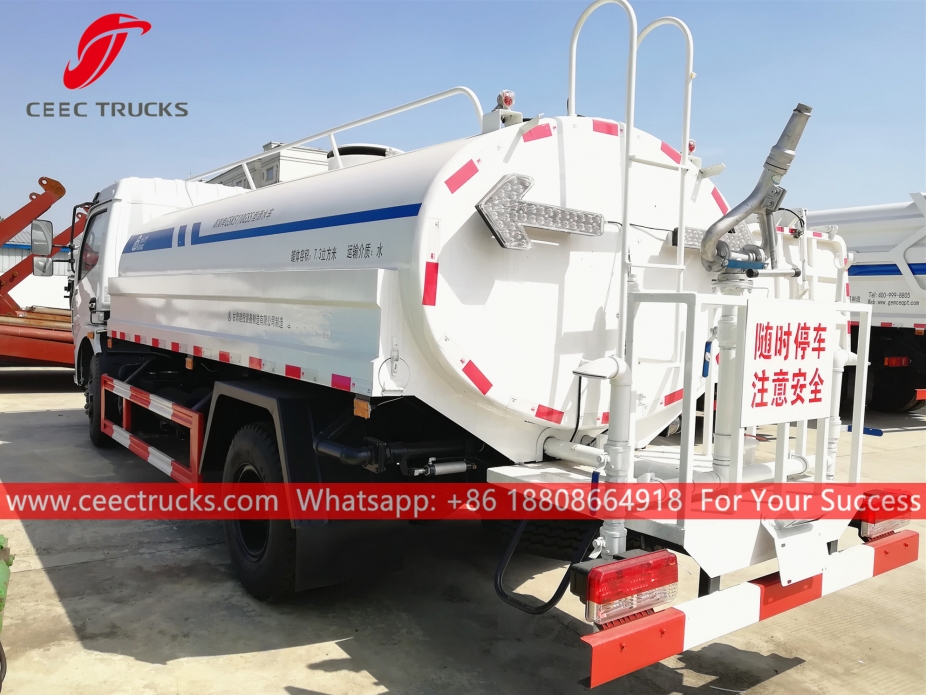 Camión cisterna de agua de 7 CBM DONGFENG