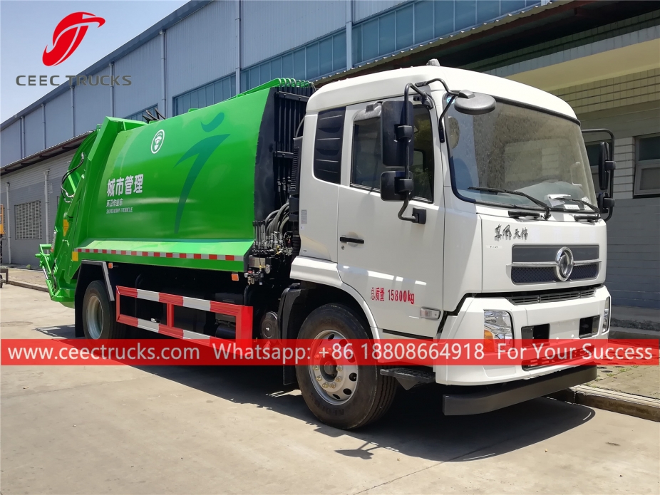 Camión de compresión de basura Dongfeng 12CBM