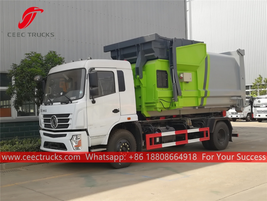 Cargador de gancho Dongfeng con contenedor compactador