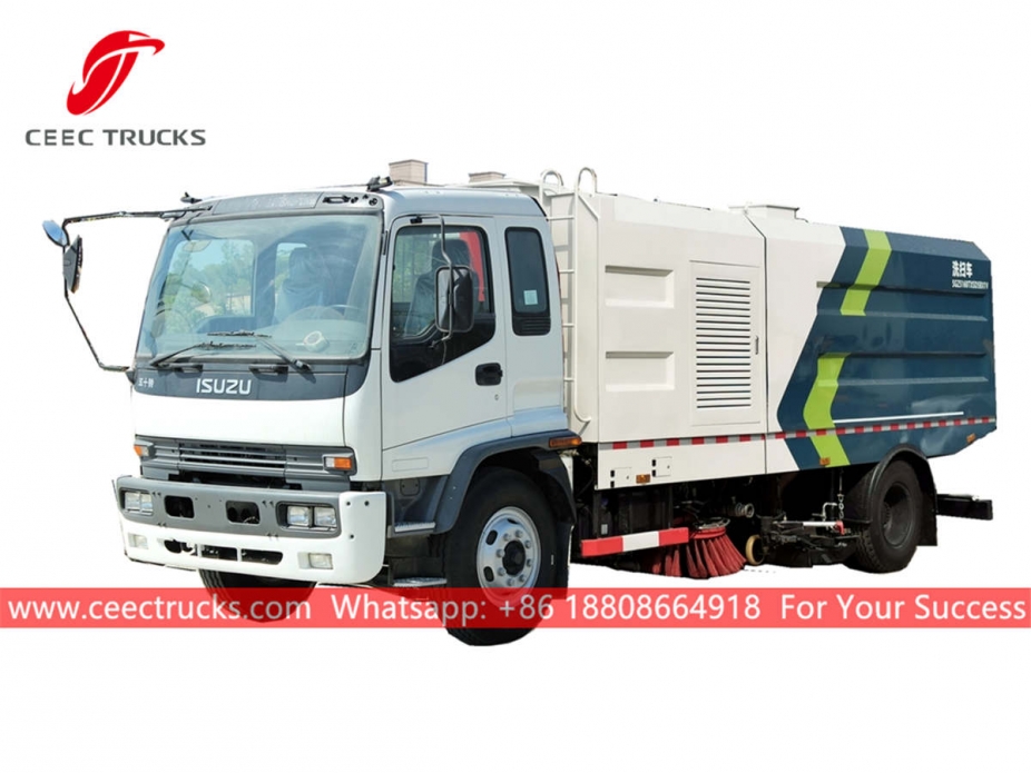 ISUZU 15cbm road sweeper truck with washing system