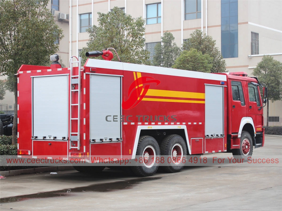 HOWO 10 wheeler water tank fire lorry