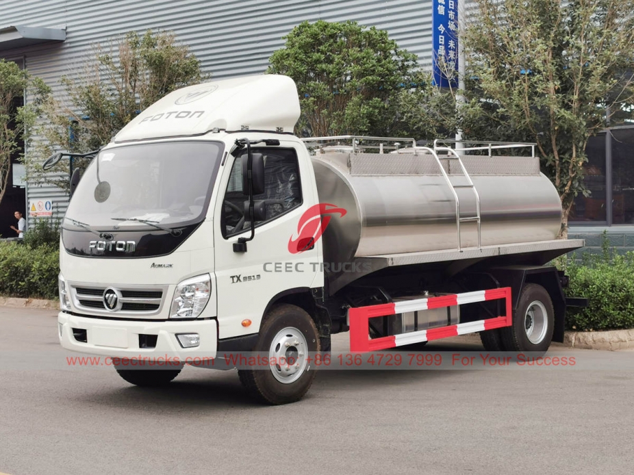 FOTON 4×2 stainless steel milk tanker