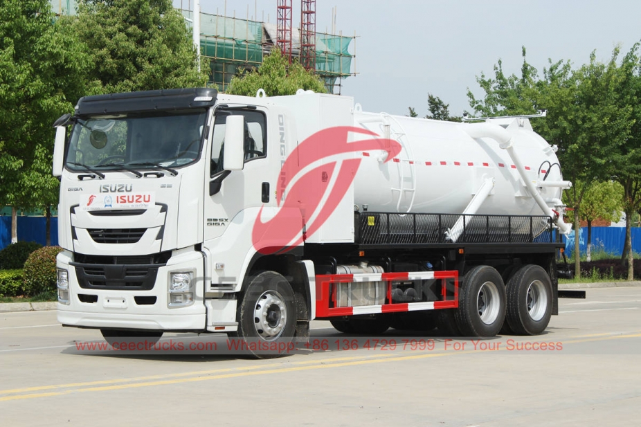 ISUZU GIGA 6×4 vacuum tank truck with Italy MORO pump for Myanmar