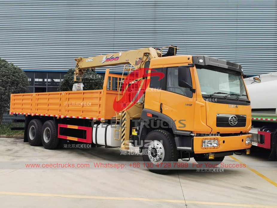 Brand new FAW 6×4 heavy duty crane truck UNIC crane V800