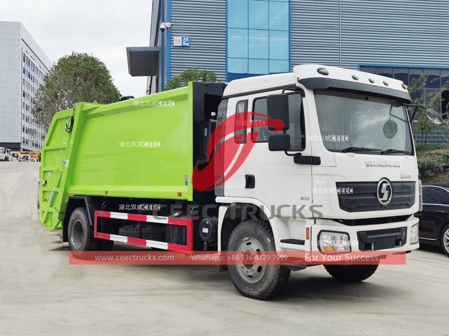 Shacman L3000 14CBM refuse compactor truck for export