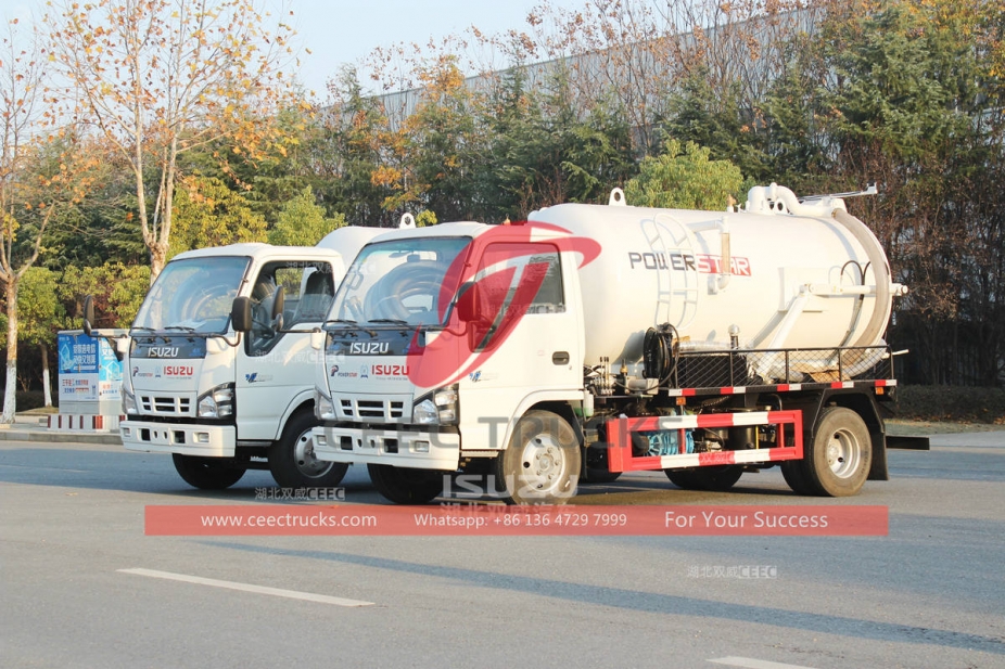 ISUZU 5CBM vacuum sewage truck with MORO pump