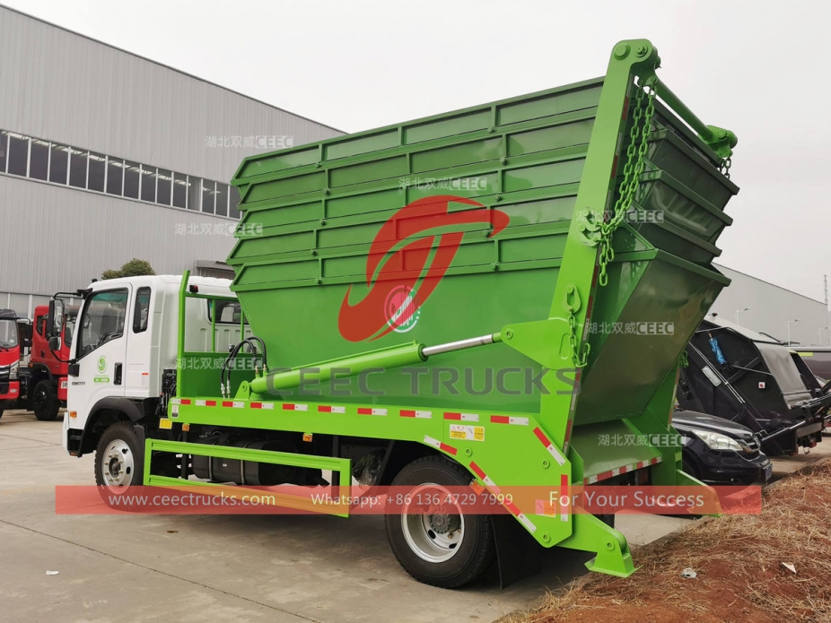 HOWO 8CBM skip bin loader for sale