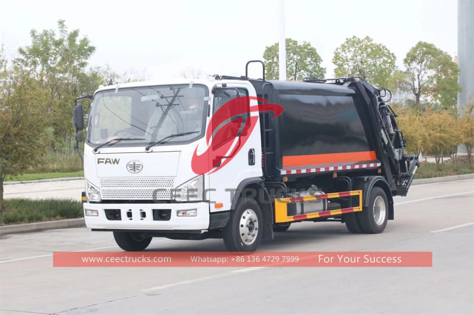 Custom-made FAW 6 wheels 6CBM waste compactor truck for sale