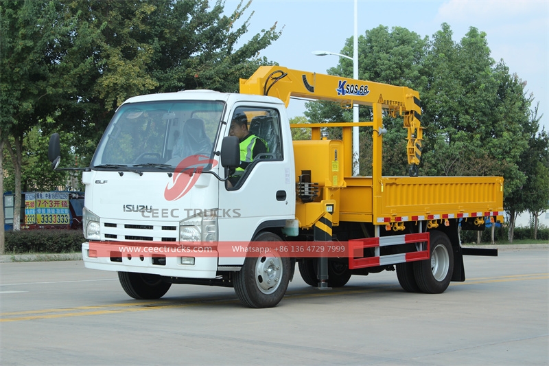 ISUZU NKR 3Tons truck mounted crane trucks with factory direct sale