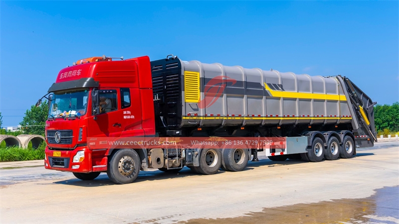  Rear Load 45CBM Garbage compactor semi trailer with factory direct sale