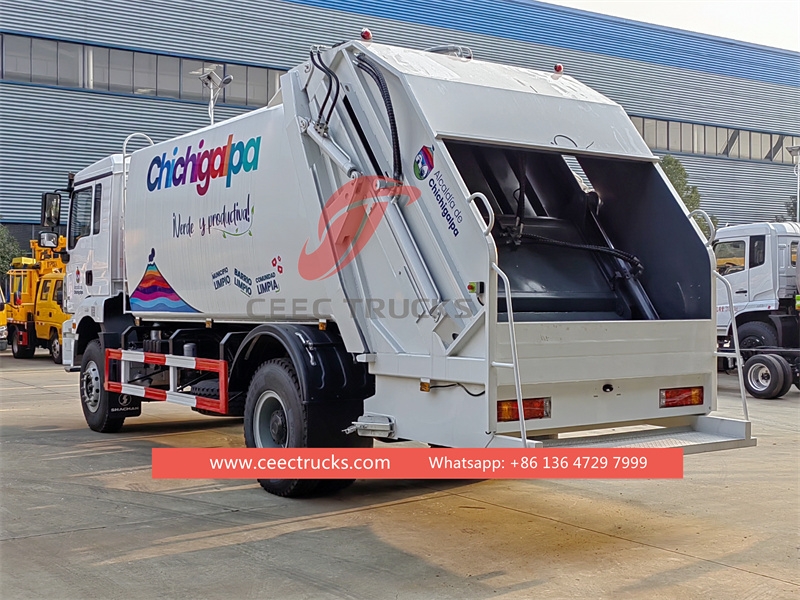 Shacman H3000 rear loading garbage truck for exporting