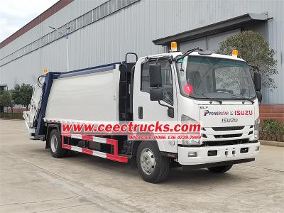 Isuzu ELF commercial rear loader garbage truck