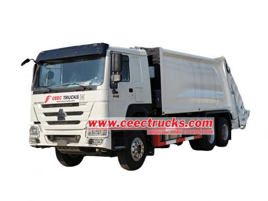 Howo 6x4 automatic refuse garbage compactor truck