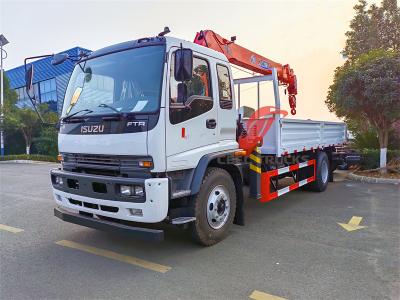 Africa ISUZU FTR cargo truck with telescopic crane 