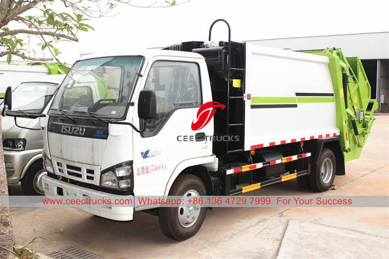 Camión compactador de basura ISUZU NKR 5 CBM exportado a Filipinas