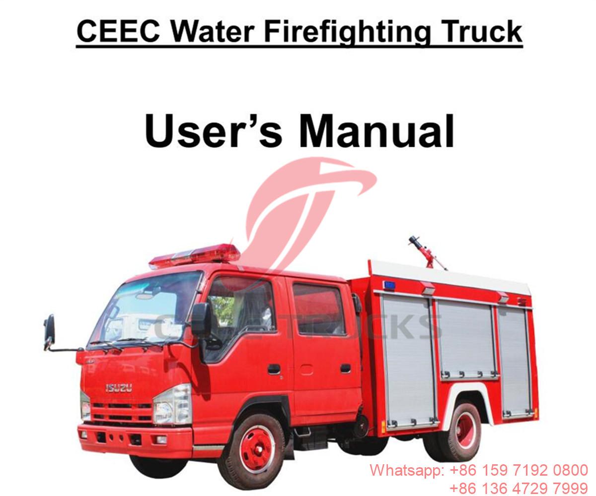 Filipinas--Manual del camión de extinción de incendios de agua ISUZU 3CBM